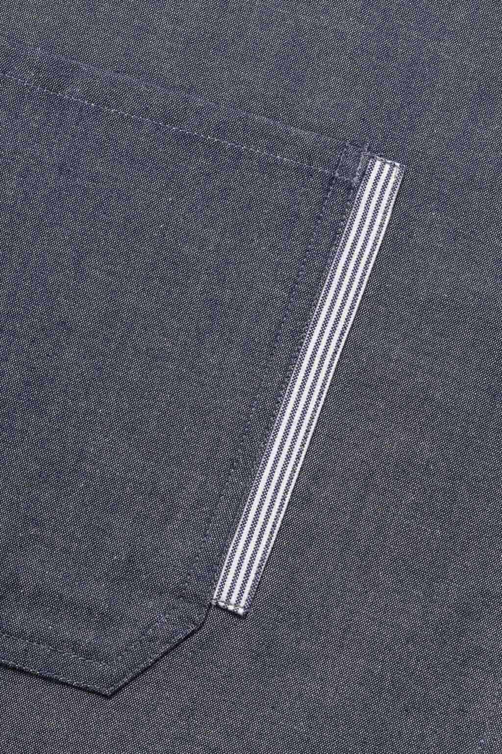 Comfy Crossback Bib Chef Apron, Wrinkle Resistant, Blue Denim, Pocket Detail, Industry Pricing