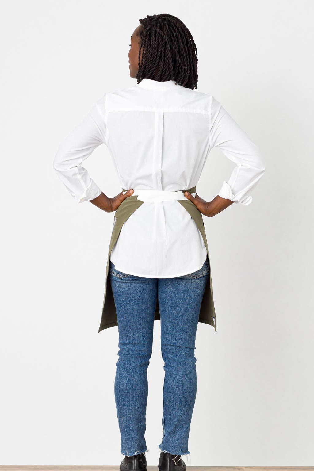 Server Half Apron, Poly-Cotton, Olive Green, Rear View, Quality, Top Hospitality Supplier