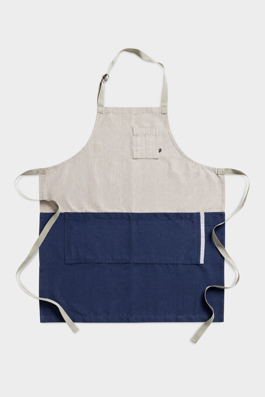 Classic Chef Apron, Cotton, 2 Tone - Navy Blue, Premium Quality, Top Restaurant Supplier