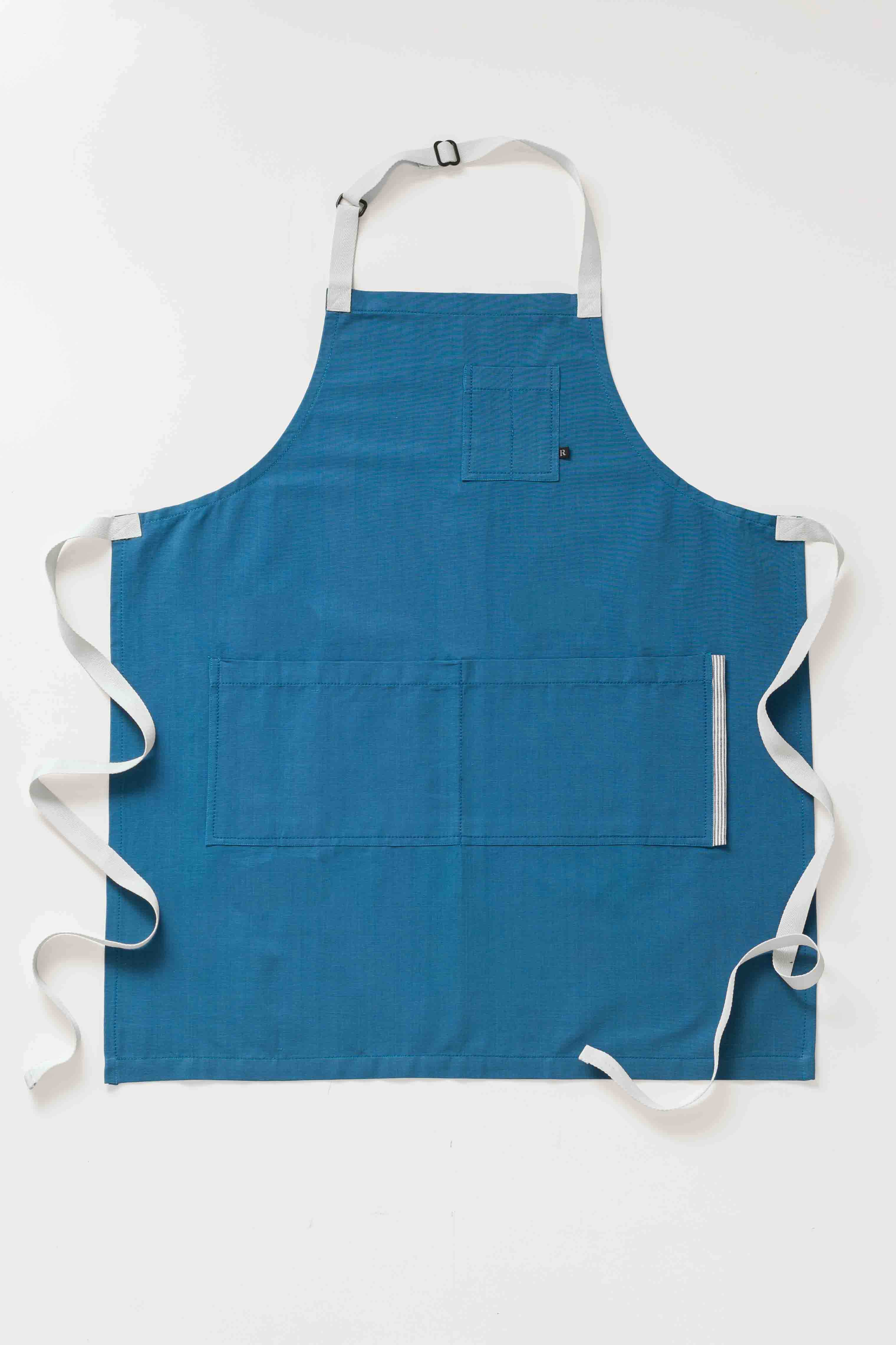 Classic Bib Apron, Cotton, Seaside Blue, We supply award-winning Restaurants, Quick Ship, Wholesale