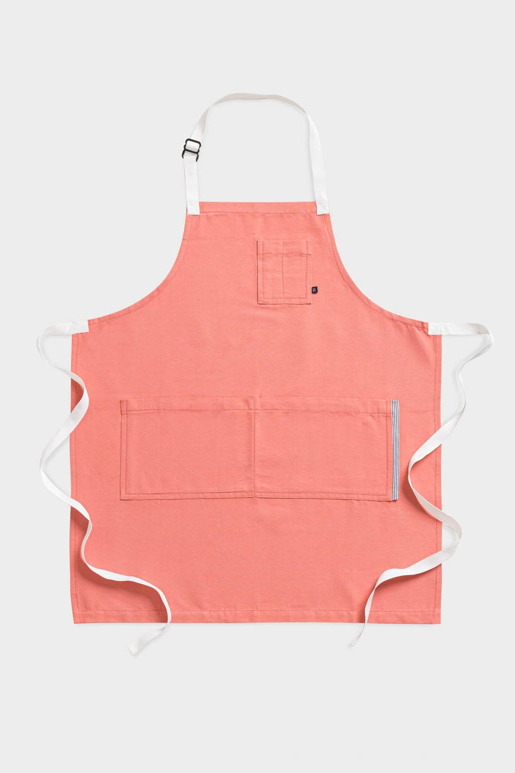 Classic Chef Apron, Cotton, Coral Pink, White Straps, Premium Quality, Quick Ship, Durable