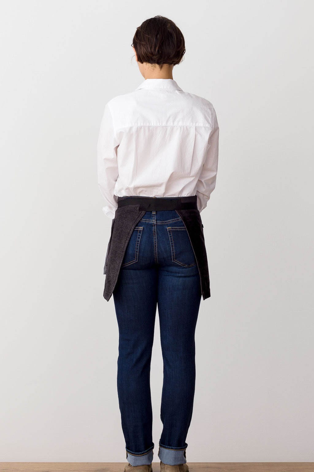 Server Waist Apron, Cotton, Black, Rear View, Best Reviews, Top Restaurant Supplier