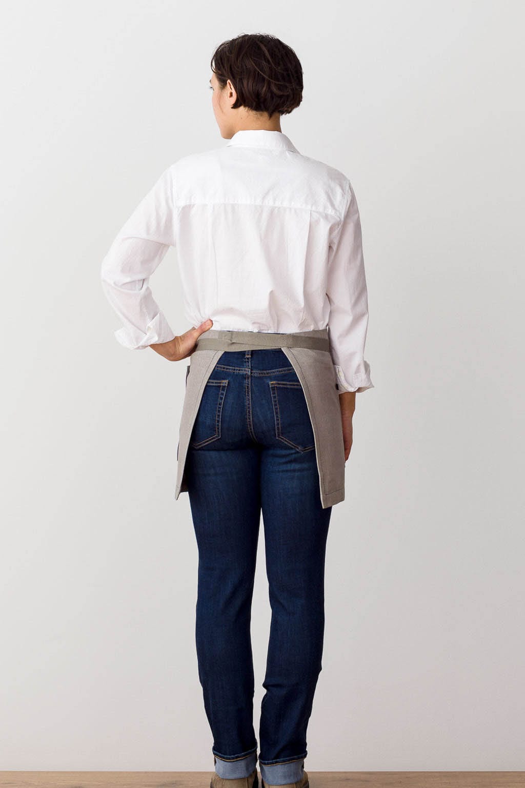 Server Waist Apron, Cotton Canvas, Tan, Rear View, Best Reviews by Customers, Pro