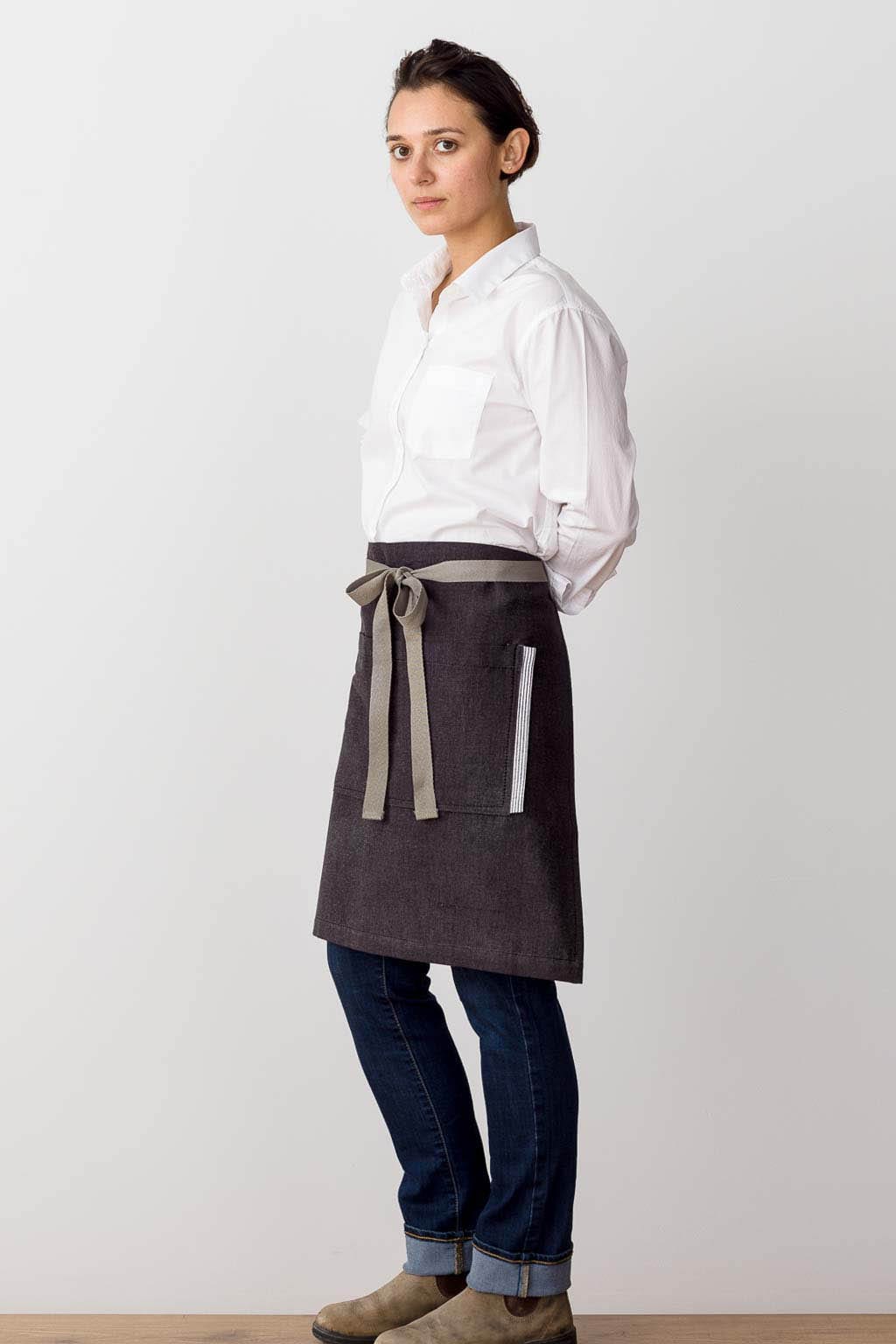 Server Half Apron, Cotton, Black, Profile View, Volume Discounts, Best Reviews