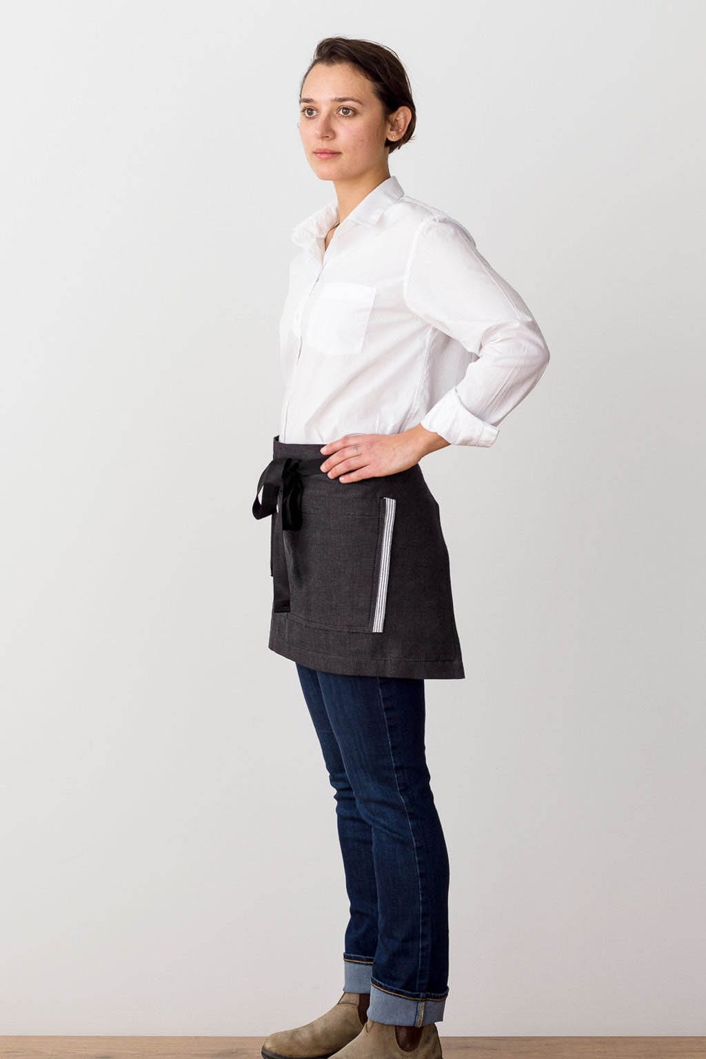 Server Waist Apron, Cotton, Black, Side View, Top Reviews, Hospitality Supplier
