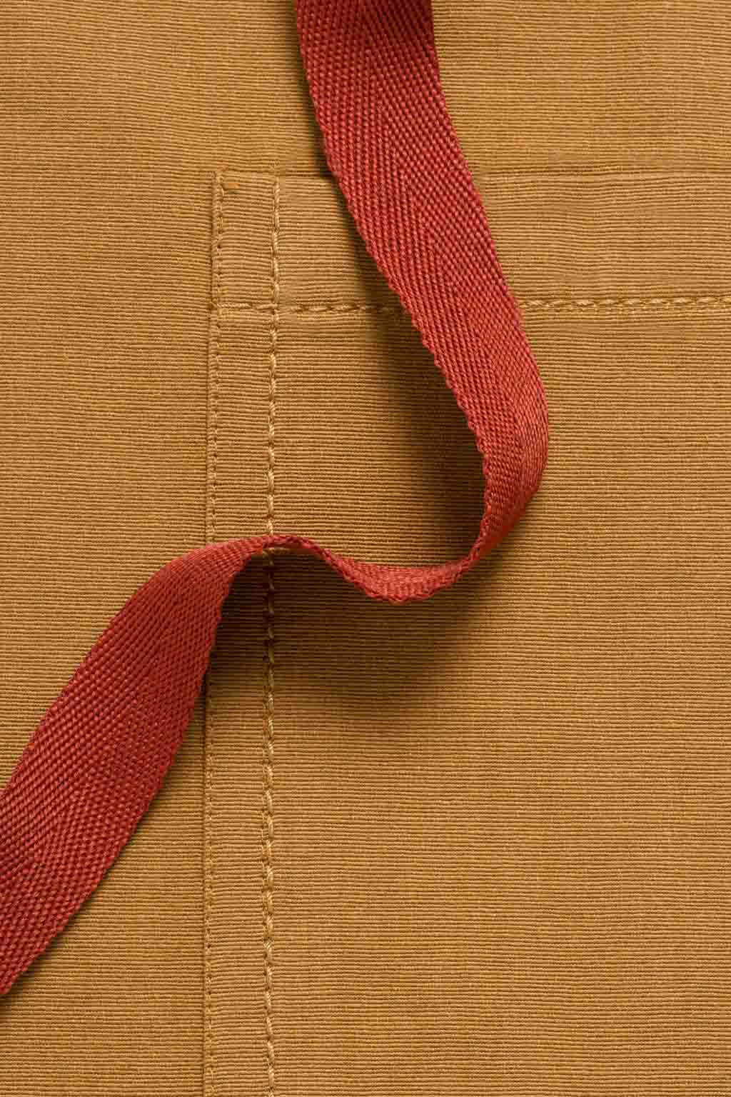 Classic Chef Apron, Cotton, Ochre Brown, Detail, Customer Favorite, 5-Star Reviews, Affordable