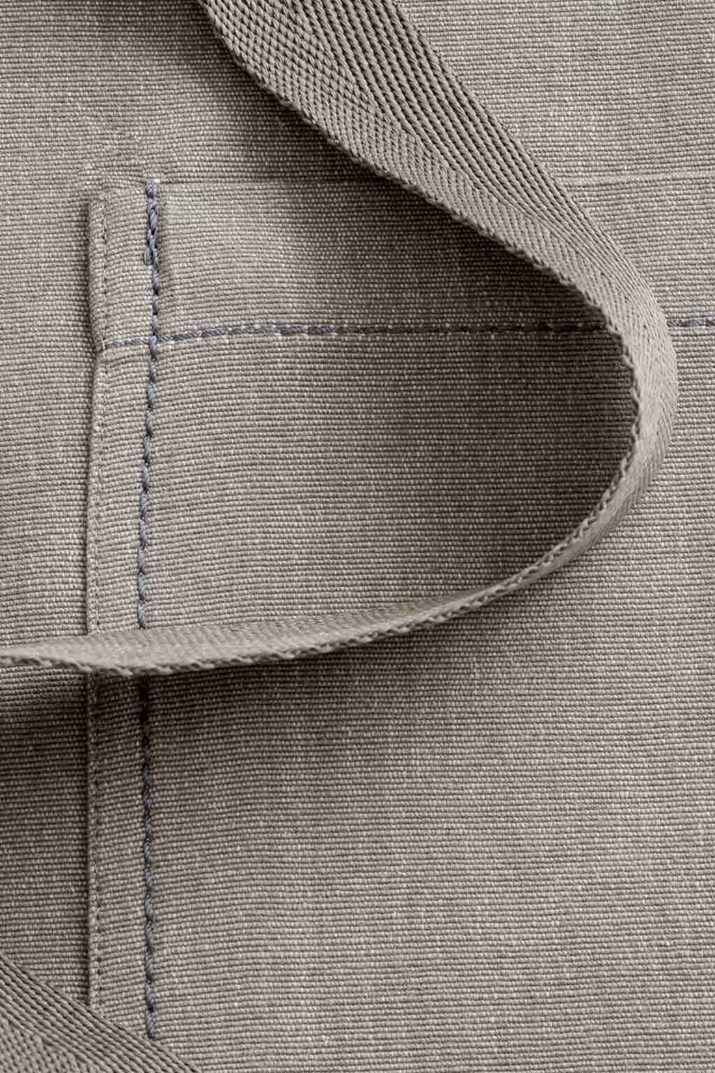 Bistro Server Half Apron, Cotton Canvas, Beige Tan, Detail, Pro, 5-Star Reviews, Quality Threads