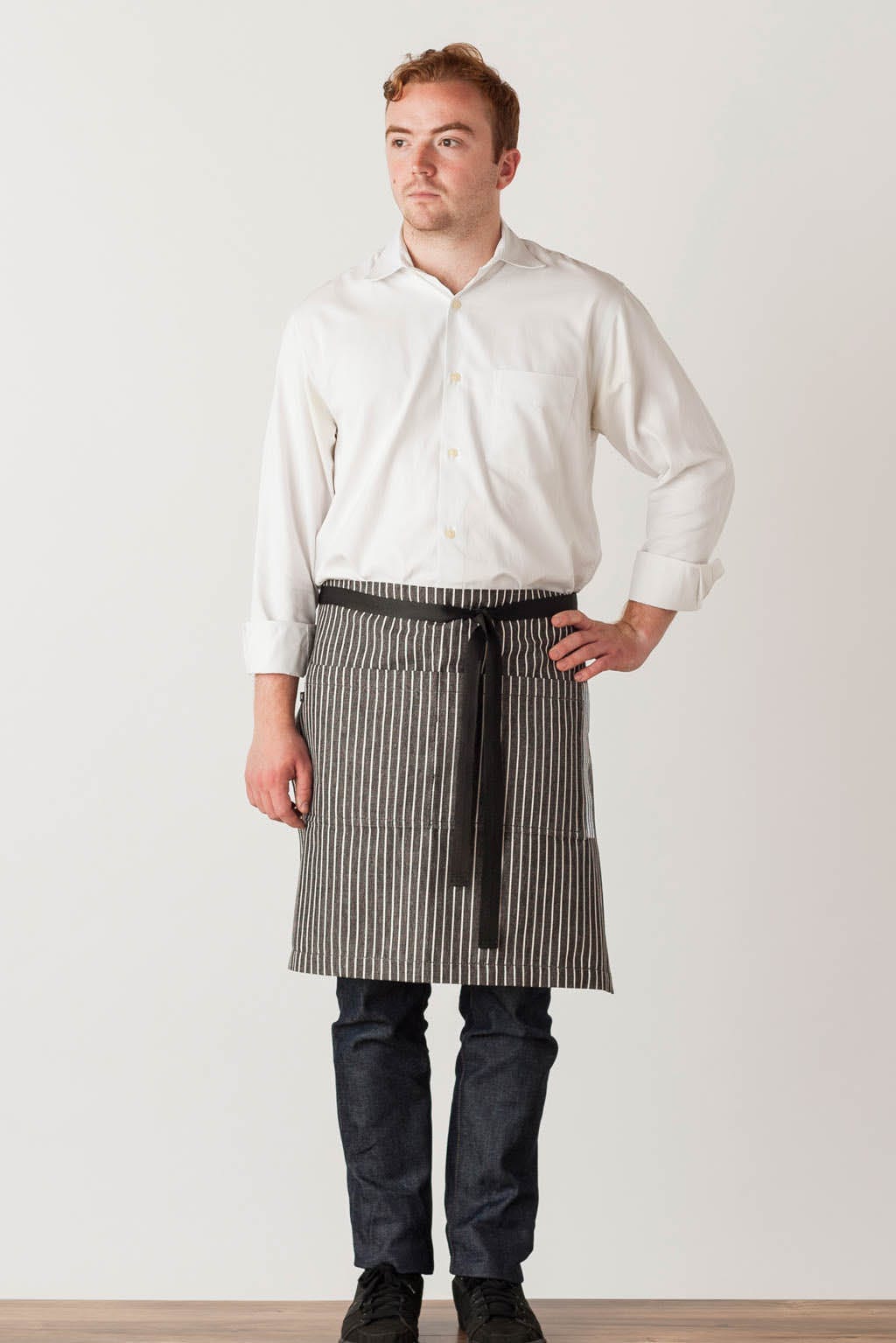 Server Waist Apron, Stripes, Front View, Men, Women, Comfortable