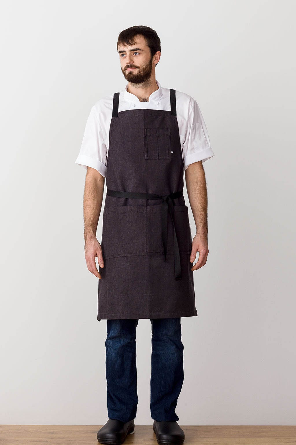 Crossback Chef Apron, Cotton, Black, Comfortable, Front View, Men, Women, Quick Ship, Best Reviews
