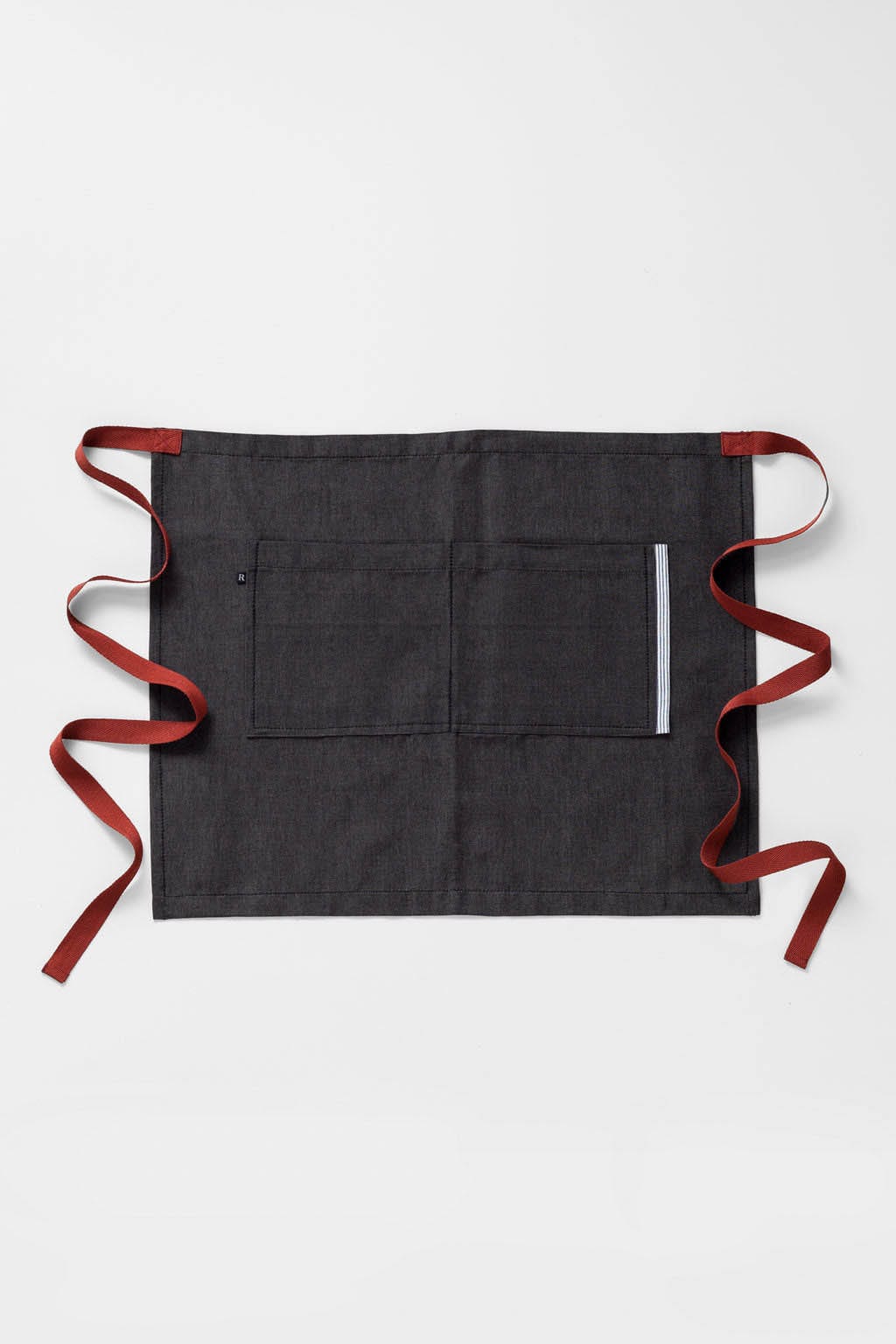 Server Waist Apron, Cotton, Black, Red Straps, Volume Discounts, Industry Pricing