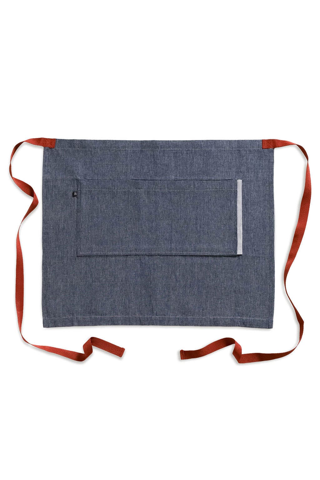 Bistro Server Waist Apron, Cotton, Blue Jean Denim, Red Straps, Wholesale, Best Reviews