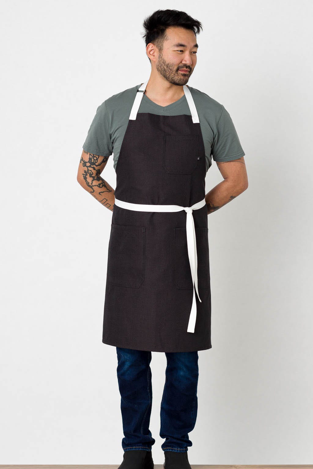Classic Bib Apron, Easy Care, Black, Front View, Men, Women, Premium Quality, Top Hospitality Supplier