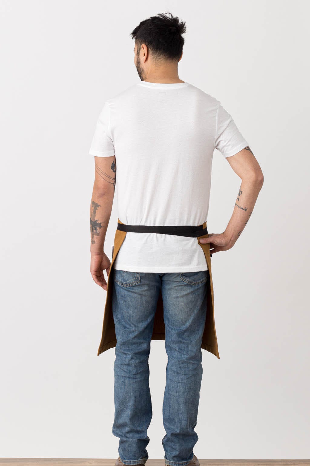 Server Half Apron, Cotton, Brown, Rear View, Pro, Quick Ship, Restaurant Favorites