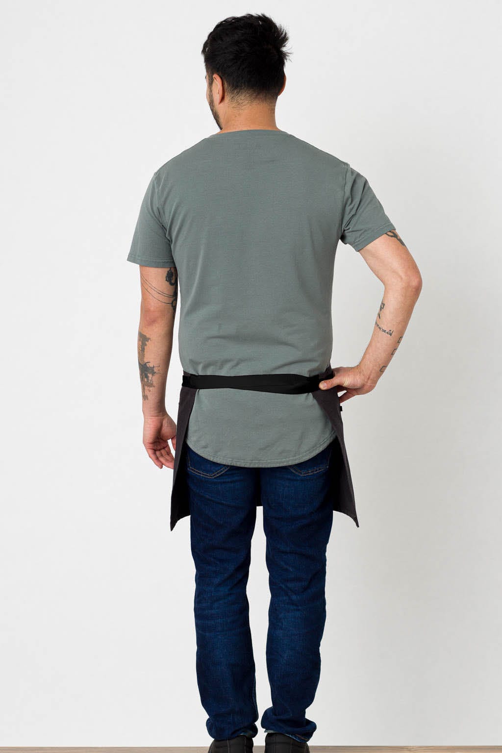 Server Half Bistro Apron, Wrinkle Resistant, Black, Rear View, Best Reviews