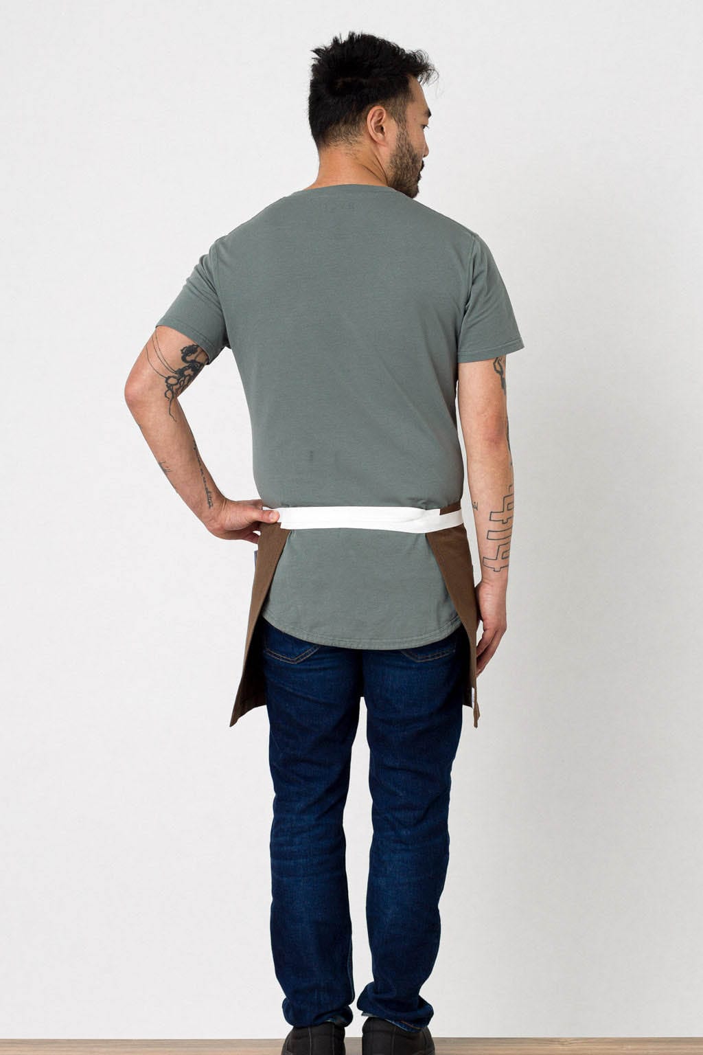 Server Half Apron, Cotton, Brown, Rear View, Pro, Best Reviews, Wholesale Pricing, Durable