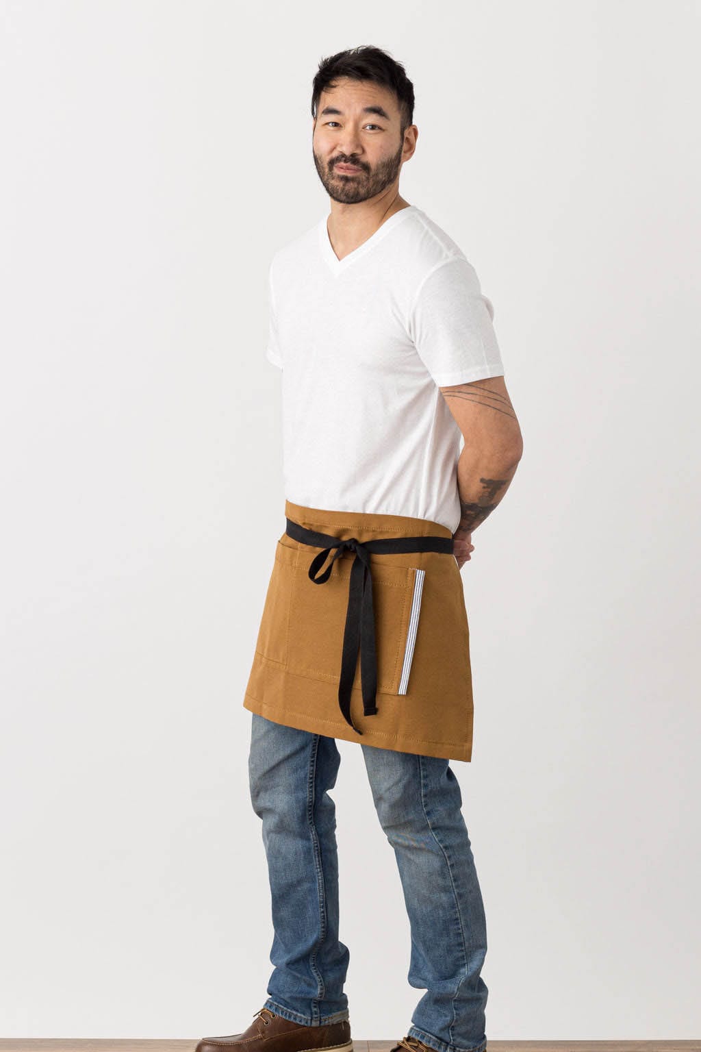Server Waist Apron, Brown, Side View, Industry Pricing, 5-Star Reviews, Wholesale