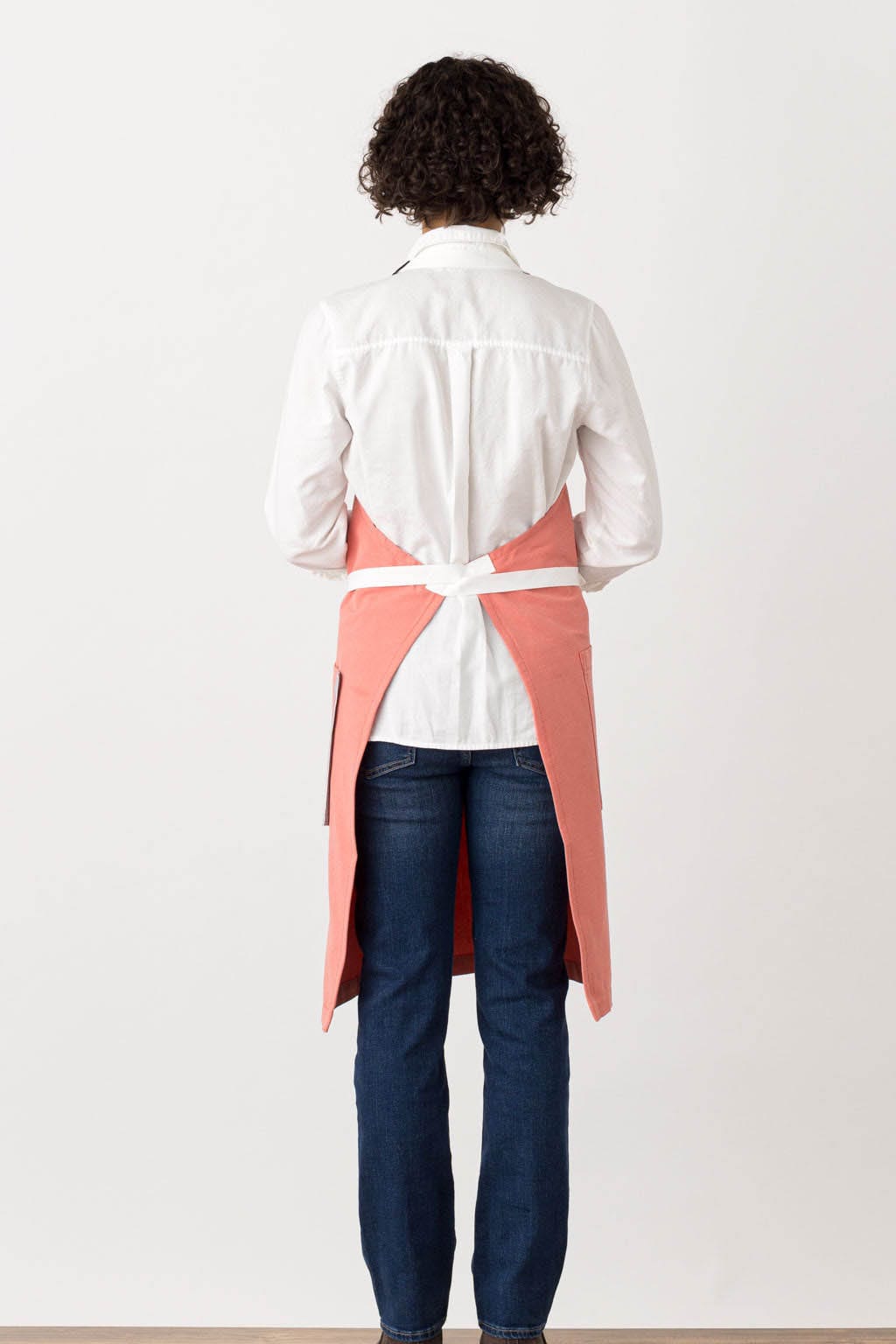 Classic Chef Apron, Cotton, Coral Pink, Rear View, Industry Pricing, Quick Ship, Premium Fabrics