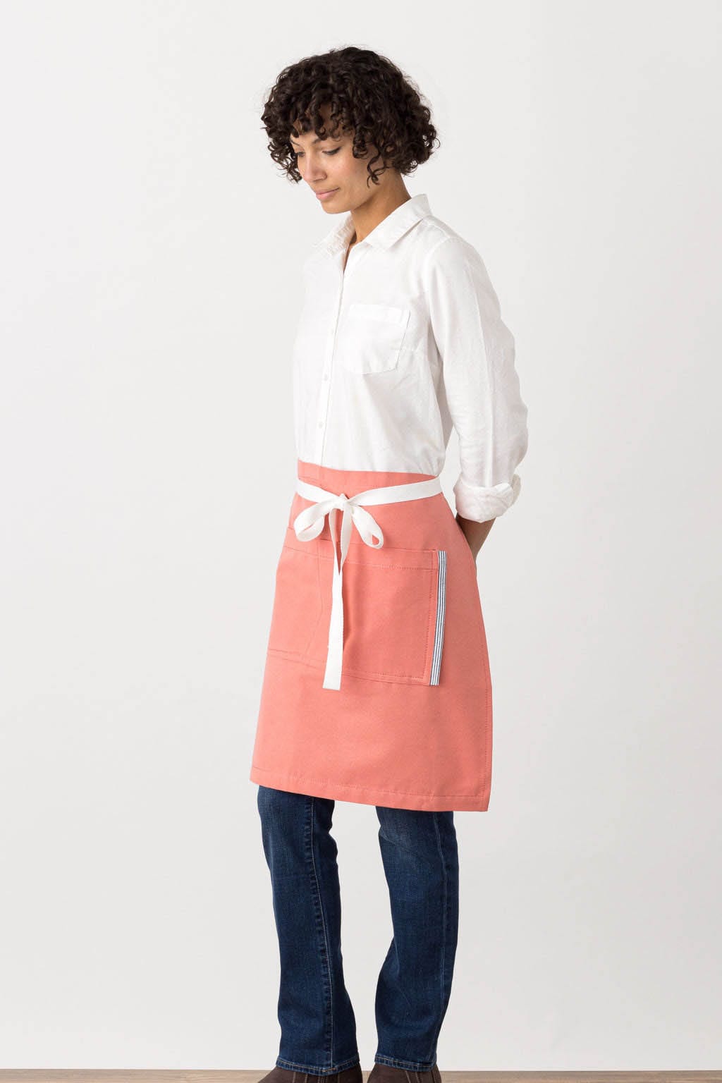 Server Half Apron, Coral Pink, Side View, Pro, 5-Star Reviews, Restaurant Favorites