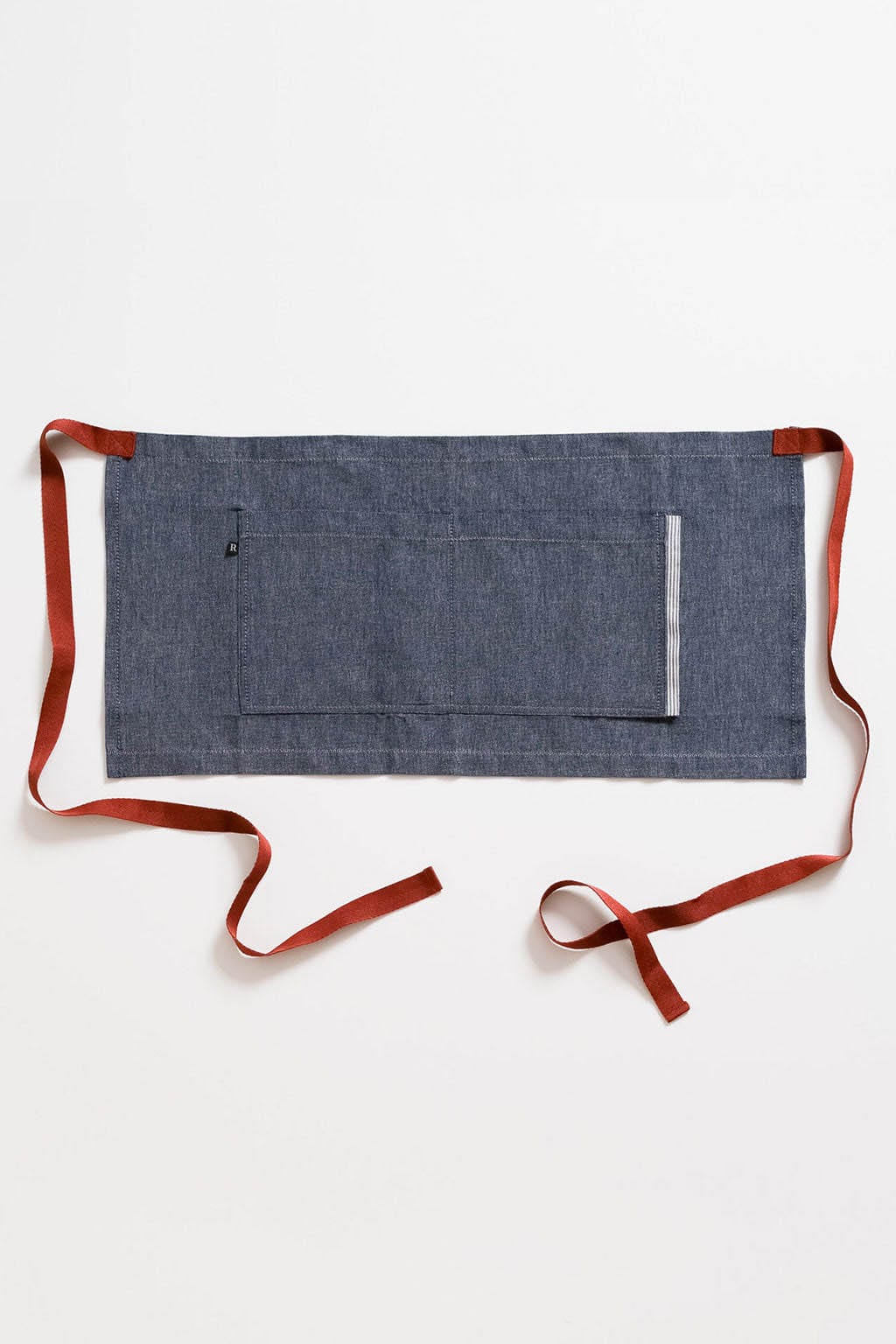 Bistro French Server Half Apron, Cotton, Blue Jean Denim, Red Straps, Best Reviews, Pro