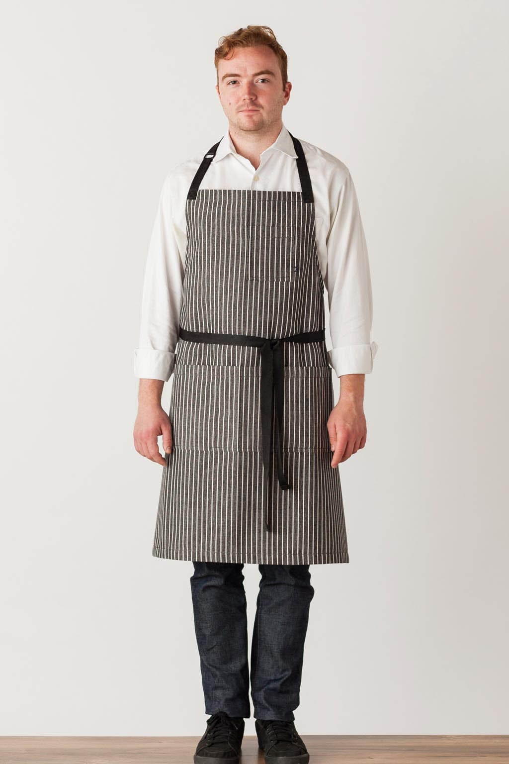 Classic Bib Apron, Cotton, Striped, Front View, Men, Women, Cooks, Best Reviews