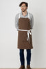 Cross-Back Chef Apron, Dark Brown with White Straps, 34"L x 30"W, Men or Women