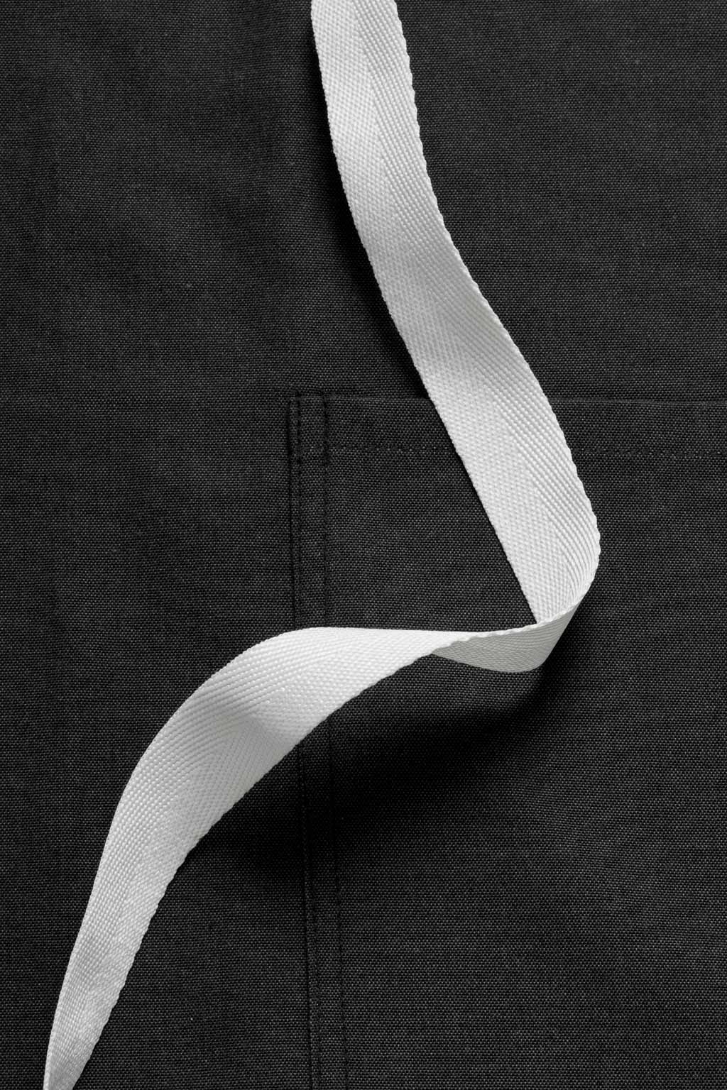 Classic Bib Apron, Easy Care Fabric, No Wrinkles, Black, Detail, Quick Ship, Best Rated Apron Company