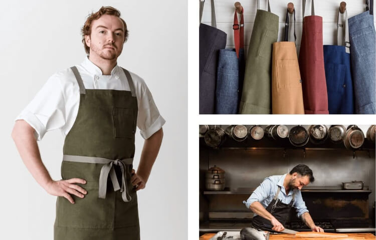 Reluctant Threads Chef Aprons, best-rated, for men & women. Stylish. Big selection of colors, sizes.