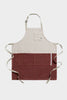 Classic Chef Apron Men, Two Tone, Tan and Burgundy Maroon Red, Bib, Industry Pricing, Top Reviews, Wholesale
