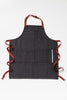 Chef Apron for Men and Women Charcoal Black Classic Bib with Red Straps