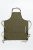 Chef Apron Classic Bib Olive Green Apron Tan Straps Reluctant Threads