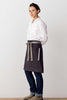 Bistro Middly Apron, 20"L, Charcoal Black with Tan Straps, Men and Women