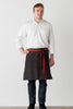 Bistro Middly Apron, 20"L, Charcoal with Red Straps, Men or Women