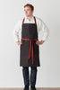 Cross Back Chef Apron Charcoal Black Red Straps Comfortable Reluctant Threads 5-Star Reviews