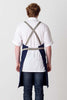 Cross Back Chef Apron Navy Blue Reluctant Threads Comfortable for Professionals
