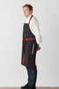 Cross Back Chef Apron Charcoal Black Red Straps Comfortable Reluctant Threads 5-Star Reviews