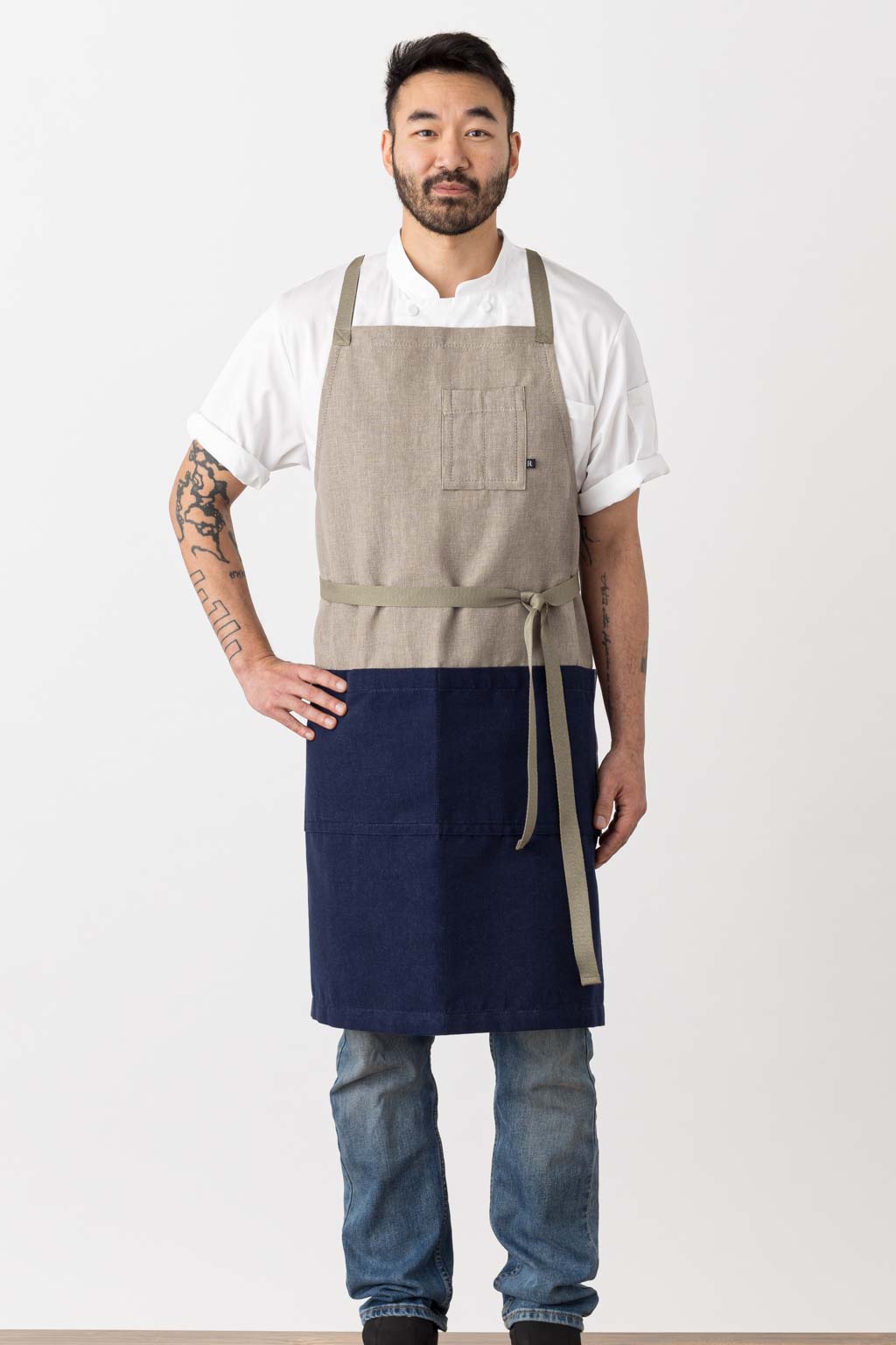 New York Central Professional Cross-Back Apron Natural